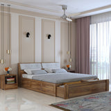 Victoria Solid Sheesham Wood Bed With Half Box and Trolly Storage - 3 years Warranty