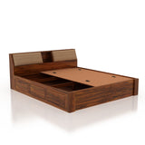 Mayor Solid Sheesham Wood Bed with Box Storage - 3 Years Warranty