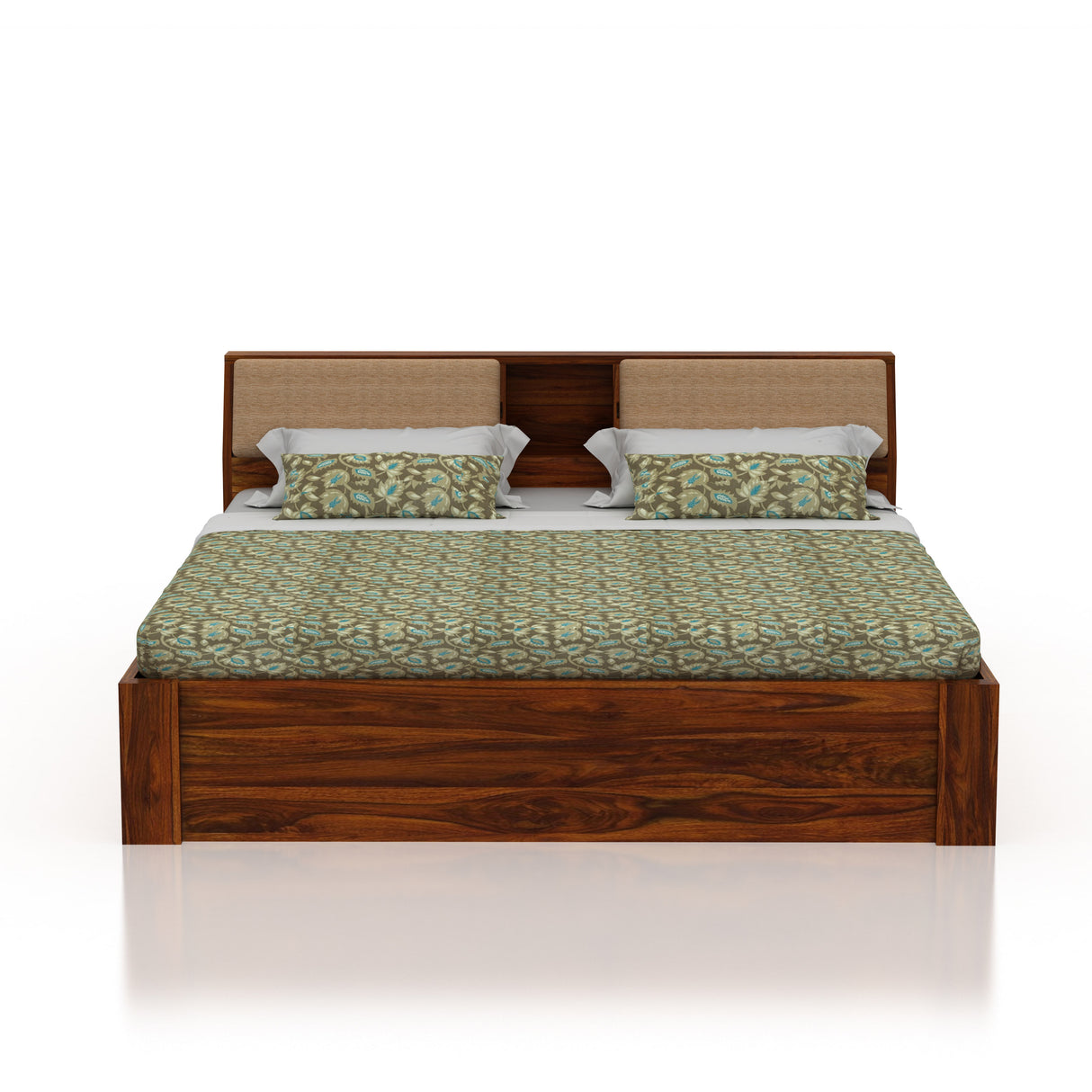 Mayor Solid Sheesham Wood Bed with Box Storage - 3 Years Warranty
