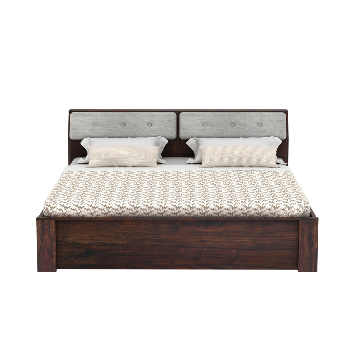 Victoria Solid Sheesham Wood Bed With Box Storage - 3 years Warranty
