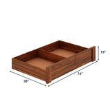 Victoria Solid Sheesham Wood Bed With Half Box and Trolly Storage - 3 years Warranty