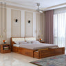 Victoria Solid Sheesham Wood Bed With Half Box and Trolly Storage - 3 years Warranty
