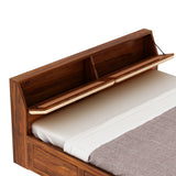Victoria Solid Sheesham Wood Bed With Half Box and Trolly Storage - 3 years Warranty