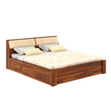 Victoria Solid Sheesham Wood Hydraulic Storage Bed - 3 years Warranty