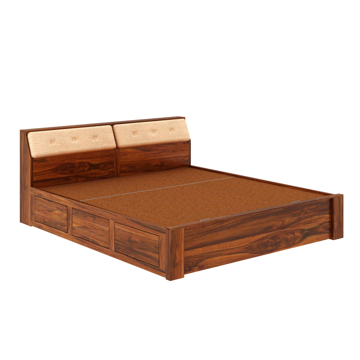 Victoria Solid Sheesham Wood Hydraulic Storage Bed - 3 years Warranty