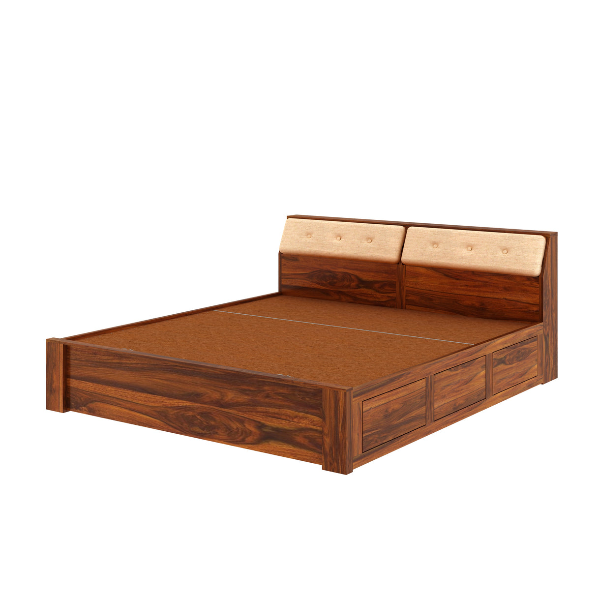 Victoria Solid Sheesham Wood Hydraulic Storage Bed - 3 years Warranty