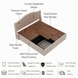 Maron Upholstered Bed With Box Storage - 12 Months Warranty(LUXE EDITION)