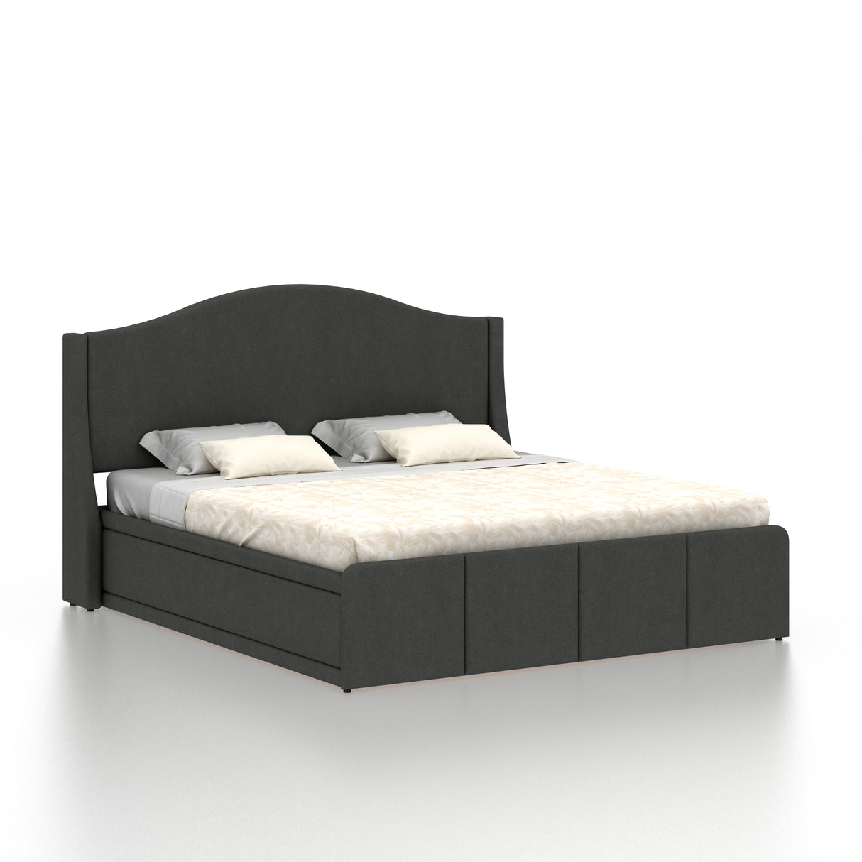 Maron Upholstered Bed With Hydraulic Box Storage - 12 Months Warranty(LUXE EDITION)