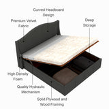 Maron Upholstered Bed With Hydraulic Box Storage - 12 Months Warranty(LUXE EDITION)