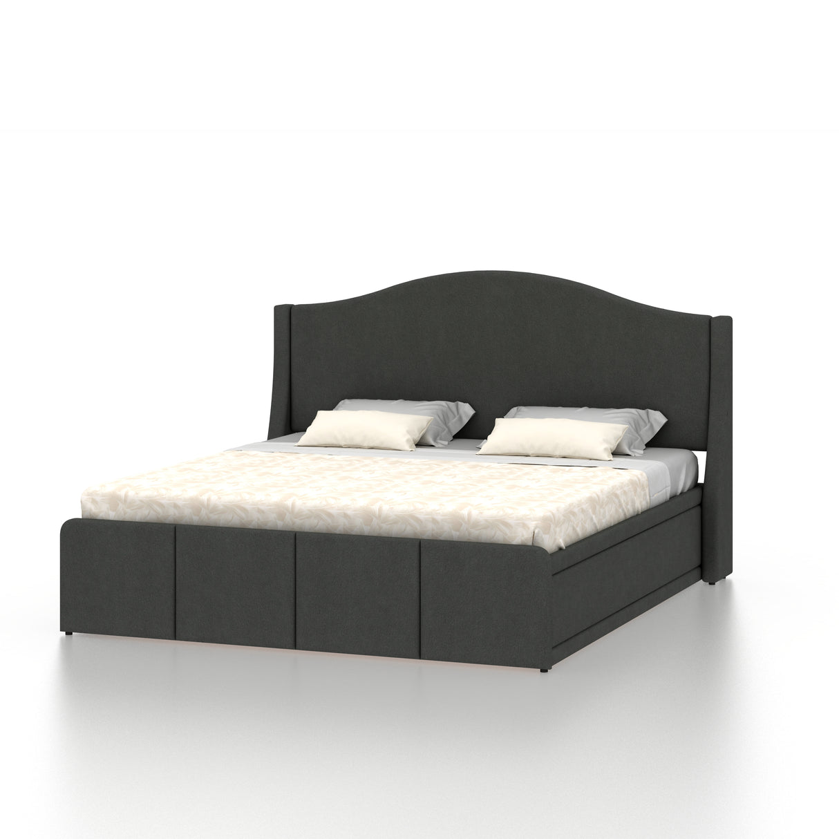 Maron Upholstered Bed With Hydraulic Box Storage - 12 Months Warranty(LUXE EDITION)
