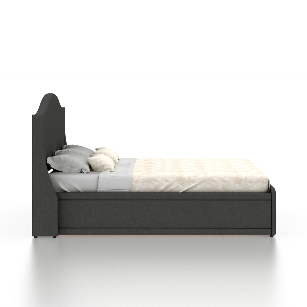 Maron Upholstered Bed With Hydraulic Box Storage - 12 Months Warranty(LUXE EDITION)