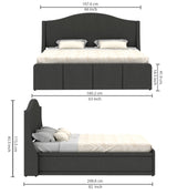 Maron Upholstered Bed With Hydraulic Box Storage - 12 Months Warranty(LUXE EDITION)