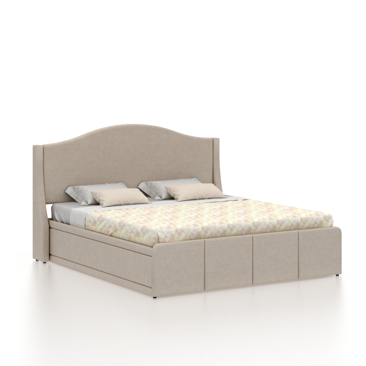 Maron Upholstered Bed With Box Storage - 12 Months Warranty(LUXE EDITION)