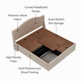Maron Upholstered Bed With Box Storage - 12 Months Warranty(LUXE EDITION)