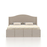 Maron Upholstered Bed With Box Storage - 12 Months Warranty(LUXE EDITION)
