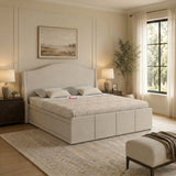 Maron Upholstered Bed With Box Storage - 12 Months Warranty(LUXE EDITION)
