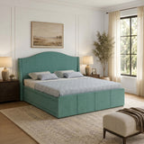 Maron Upholstered Bed With Box Storage - 12 Months Warranty(LUXE EDITION)