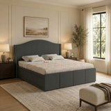 Maron Upholstered Bed With Box Storage - 12 Months Warranty(LUXE EDITION)