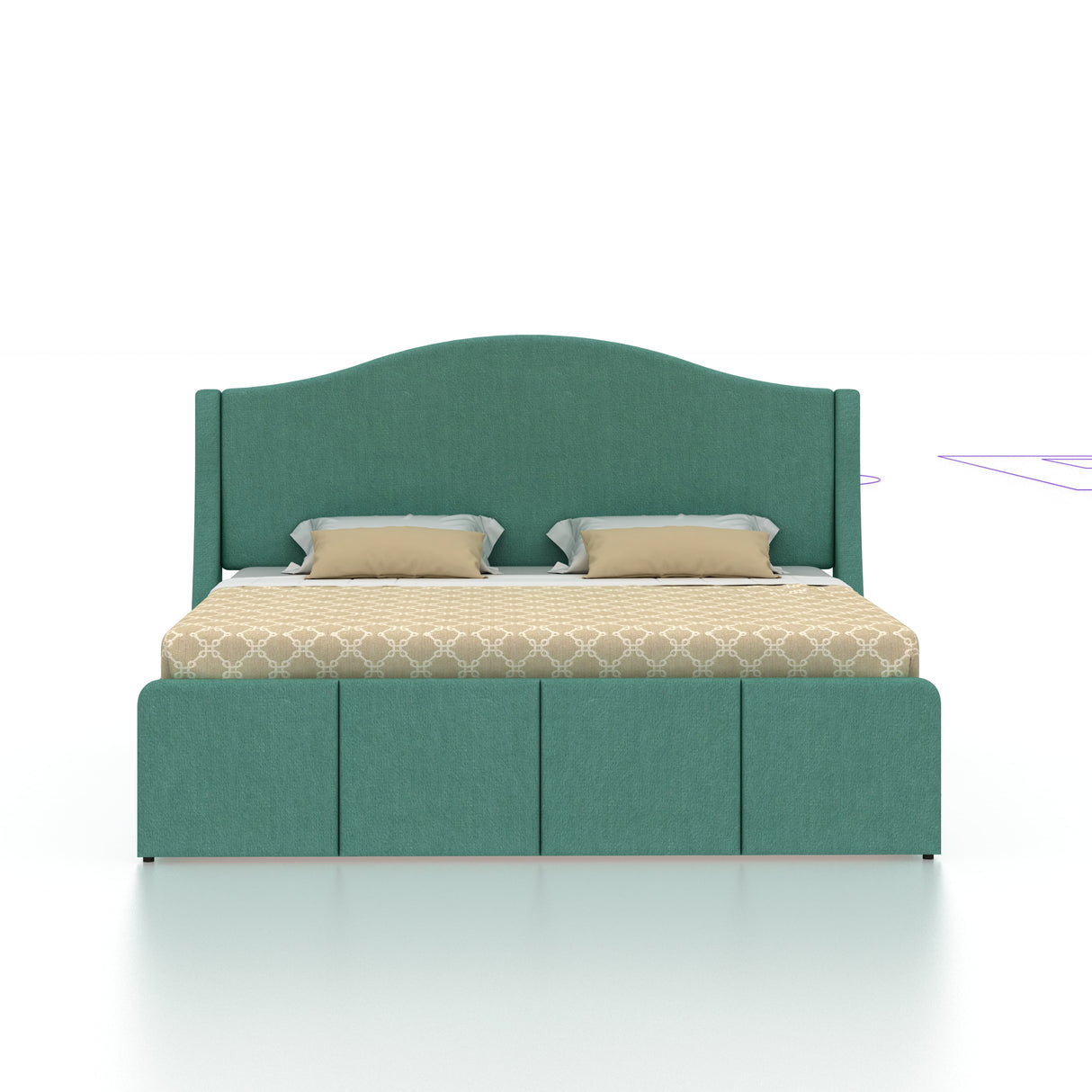 Maron Upholstered Bed With Hydraulic Box Storage - 12 Months Warranty(LUXE EDITION)