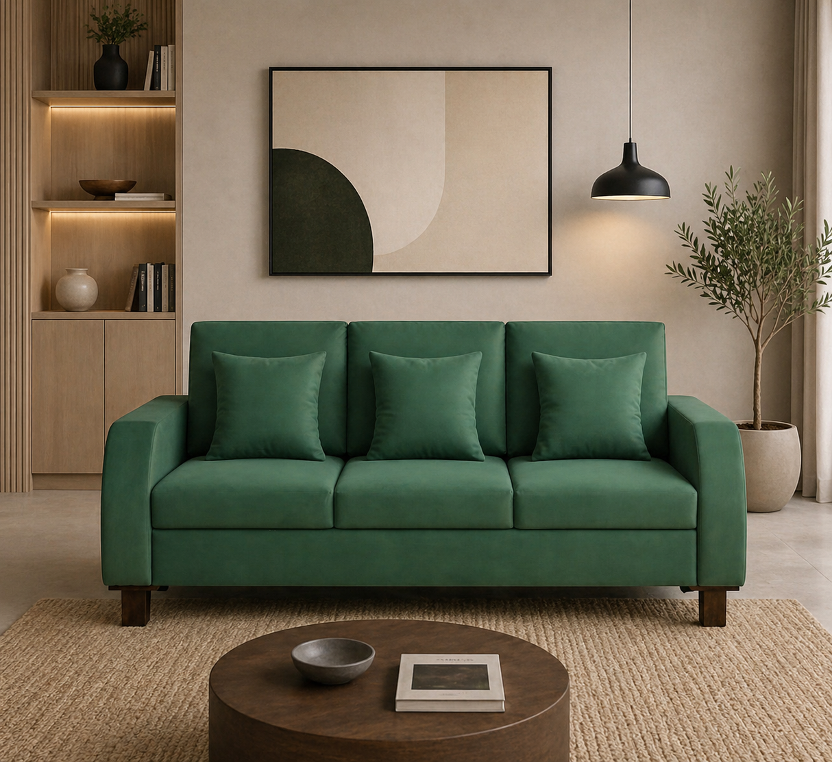 MAURUS Three Seater Upholstered Sofa Velvet - 12 Months Warranty - OASIS