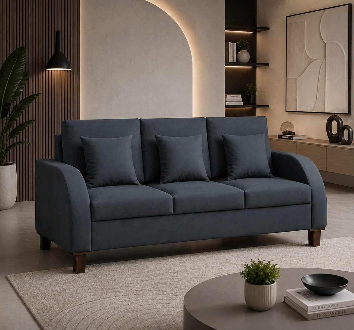 MAURUS Three Seater Upholstered Sofa Velvet - 12 Months Warranty - TAR