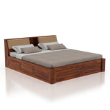 Mayor Hydraulic Storage Bed with Box Storage in Solid Sheesham Wood - 3 Years Warranty