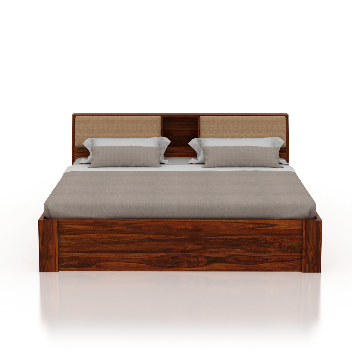Mayor Hydraulic Storage Bed with Box Storage in Solid Sheesham Wood - 3 Years Warranty