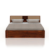 Mayor Hydraulic Storage Bed with Box Storage in Solid Sheesham Wood - 3 Years Warranty