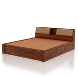 Mayor Hydraulic Storage Bed with Box Storage in Solid Sheesham Wood - 3 Years Warranty
