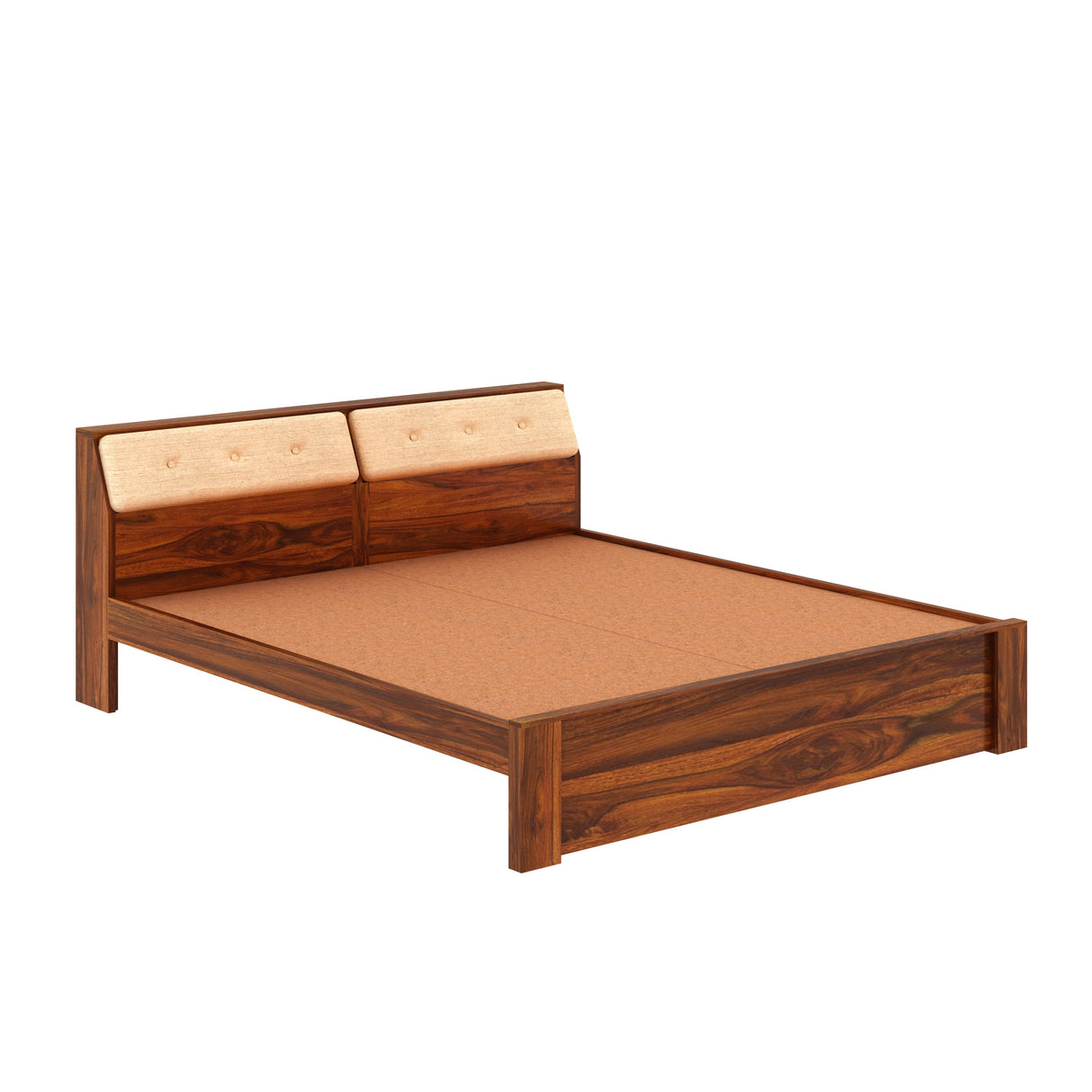 Victoria Solid Sheesham Wood Bed Without Storage - 3 years Warranty