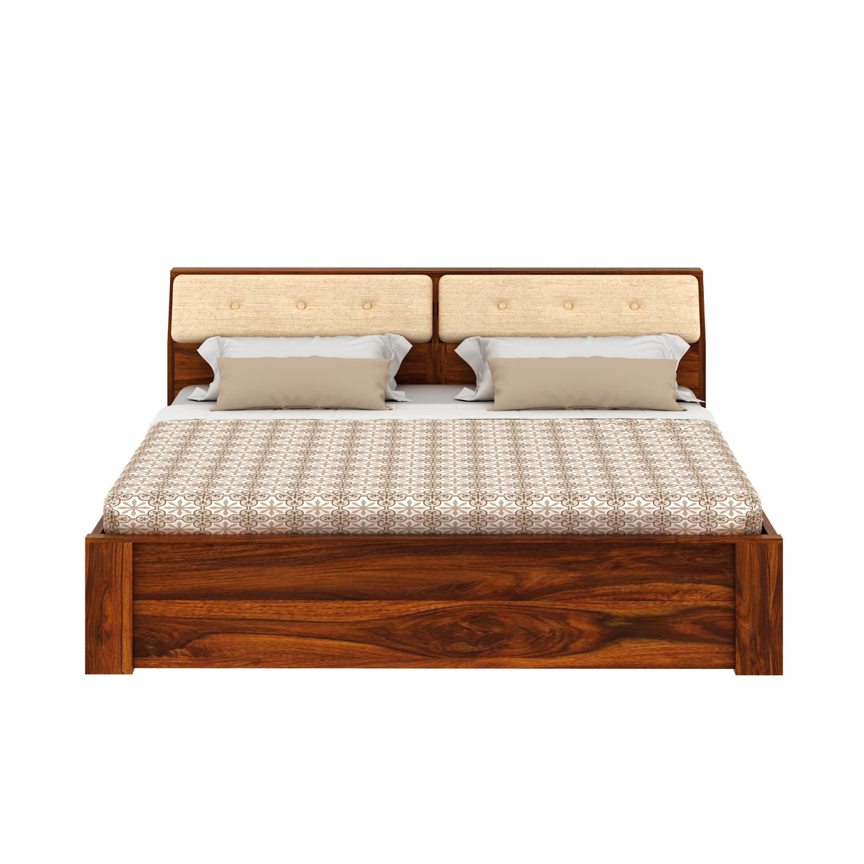 Victoria Solid Sheesham Wood Bed Without Storage - 1 Year Warranty
