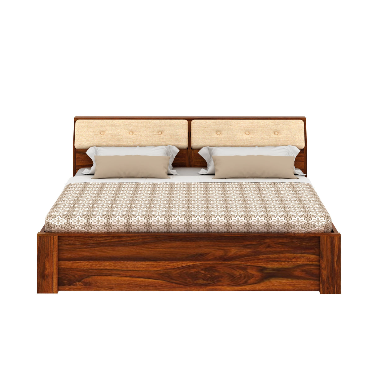 Victoria Solid Sheesham Wood Bed Without Storage - 3 years Warranty