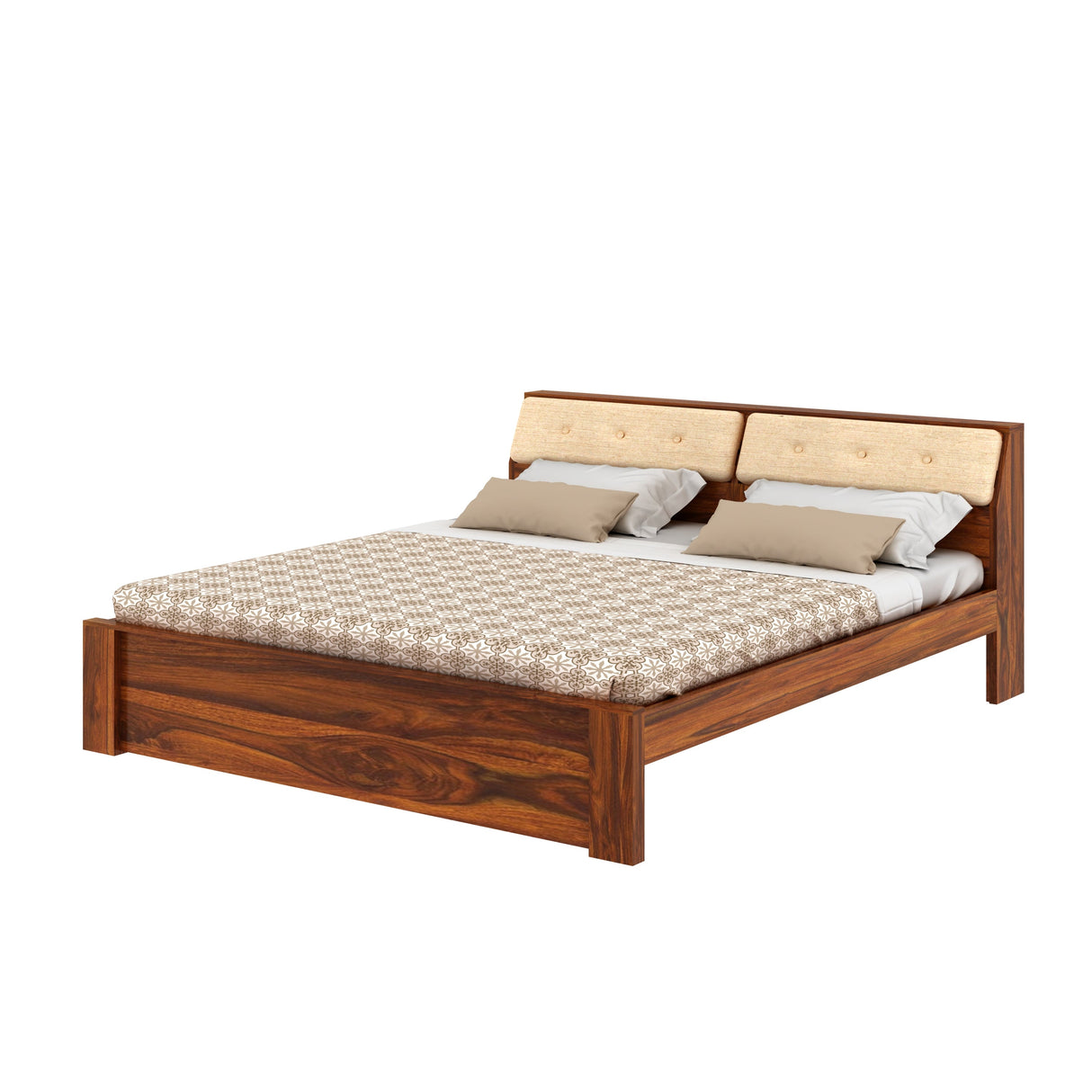 Victoria Solid Sheesham Wood Bed Without Storage - 3 years Warranty