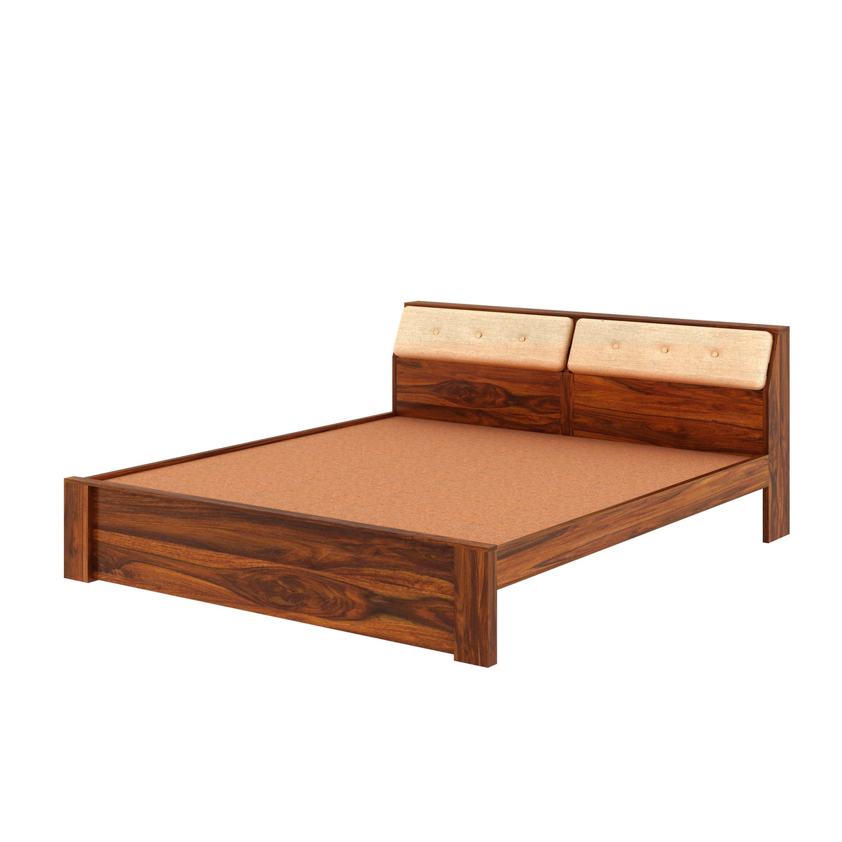 Victoria Solid Sheesham Wood Bed Without Storage - 3 years Warranty