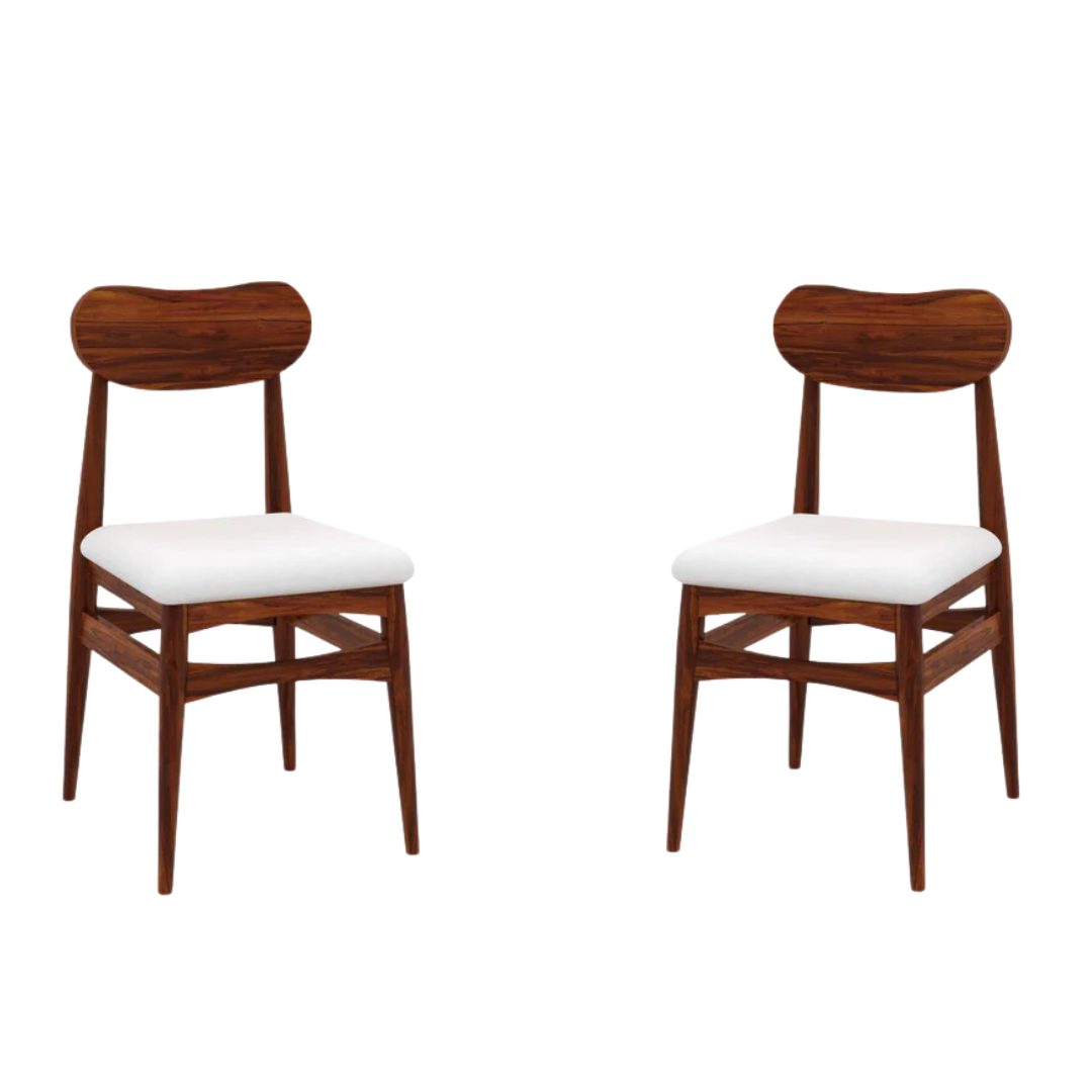 Oval Solid Sheesham Wood Set of-2 Office/Study/Dining Chair - 3 years Warranty