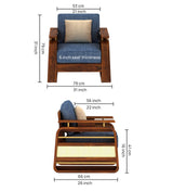 Edin Solid Sheesham Wood Single Seater Sofa With Cane & Brass Detailing - 3 Year Warranty (LUXE EDITION)