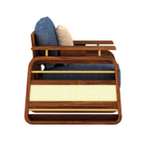 Edin Solid Sheesham Wood Single Seater Sofa With Cane & Brass Detailing - 3 Year Warranty (LUXE EDITION)