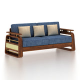 Edin Solid Sheesham Wood 3 Seater Sofa With Cane & Brass Detailing - 3 Year Warranty (LUXE EDITION)