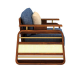 Edin Solid Sheesham Wood 3 Seater Sofa With Cane & Brass Detailing - 3 Year Warranty (LUXE EDITION)