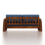 Edin Solid Sheesham Wood 3 Seater Sofa With Cane & Brass Detailing - 3 Year Warranty (LUXE EDITION)