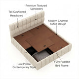 ROSKY Upholstered Bed With Box Storage - 12 Months Warranty(LUXE EDITION)