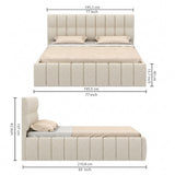 ROSKY Upholstered Bed With Box Storage - 12 Months Warranty(LUXE EDITION)