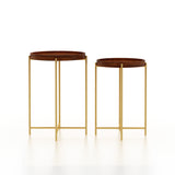 Tray Solid Sheesham Wood End Table With Iron Stand - 3 Years Warranty
