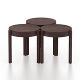Round Solid Sheesham Wood Nesting Stools - 3 Years Warranty