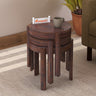 Round Solid Sheesham Wood Nesting Stools - 3 Years Warranty