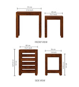 Cairo Solid Sheesham Wood Nesting Stools - 3 Years Warranty