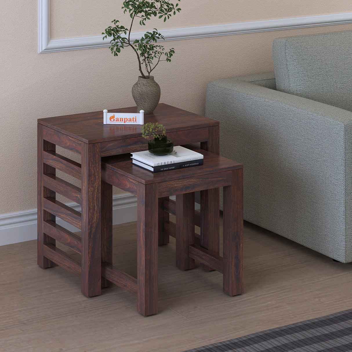 Cairo Solid Sheesham Wood Nesting Stools - 3 Years Warranty