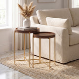 Tray Solid Sheesham Wood End Table With Iron Stand - 3 Years Warranty