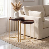 Tray Solid Sheesham Wood End Table With Iron Stand - 3 Years Warranty