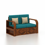 Wave Solid Sheesham Wood 2 Seater Sofa With Side Pockets - 3 Years Warranty